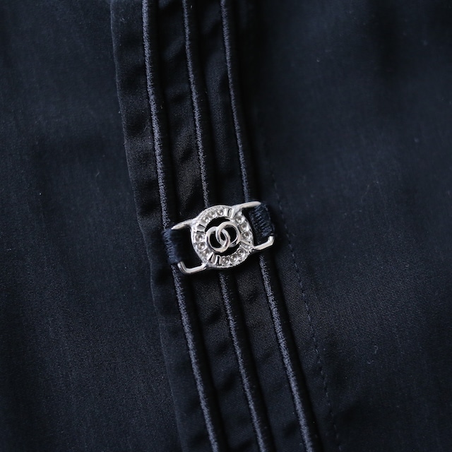 "刺繍" silver ornament  fry-front minimal mode special shirt