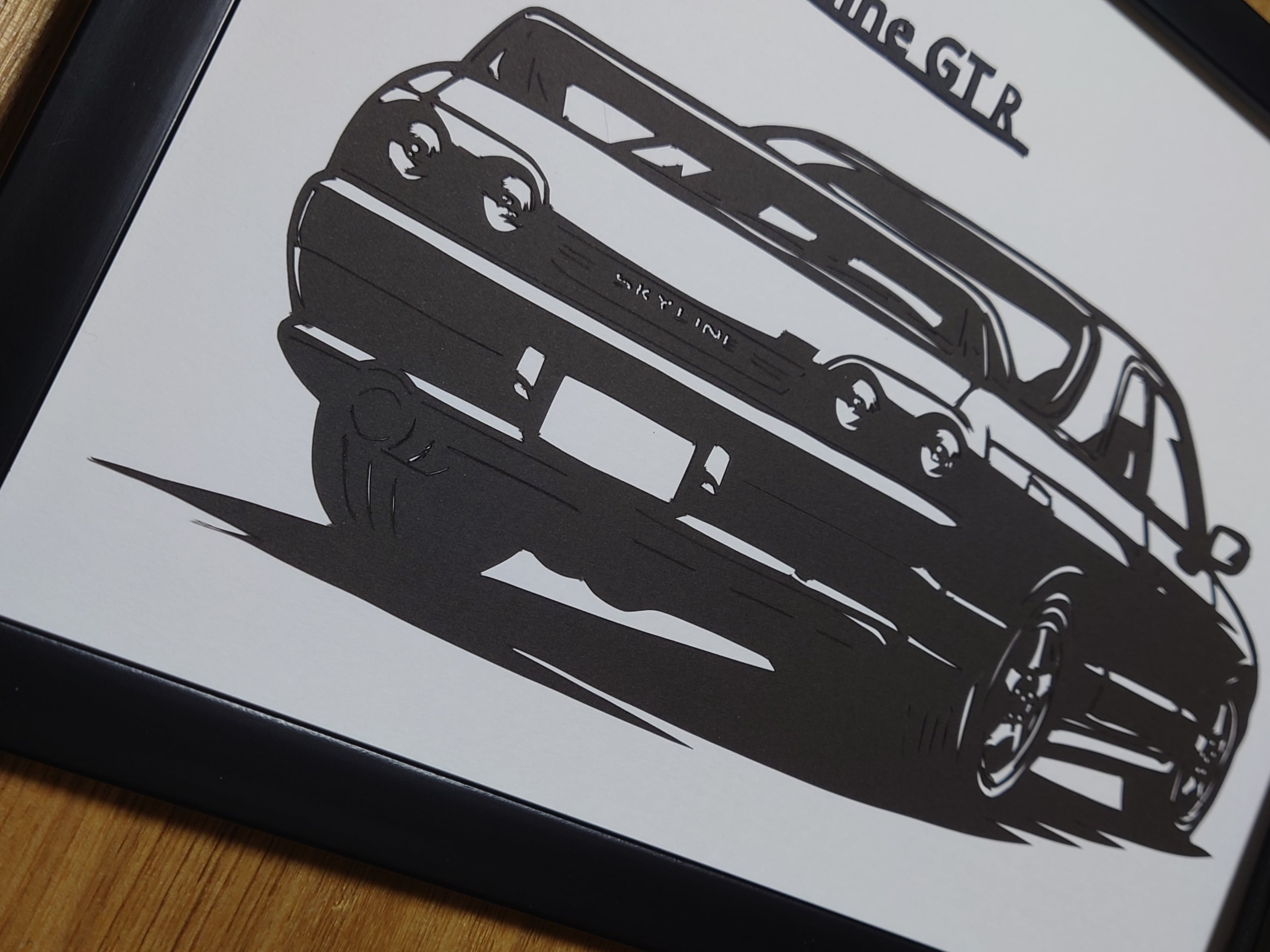 切り絵 Nissan Skyline GT-R (R-32) 日産 スカイライン | Miyu工房