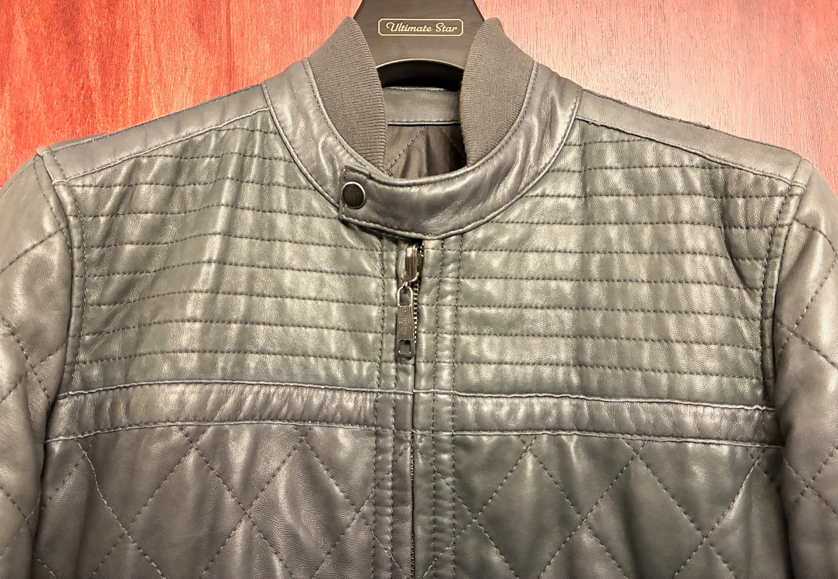 【美品】DIESEL ラムレザージャケット シングルライダース キルティング DIESEL 本革 ラムレザー × ナイロン リバーシブル キルティングレザー