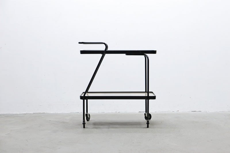 U.S. ヴィンテージ キッチン ワゴン トローリー シェルフ 化粧板