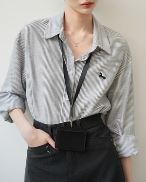刺繍レギュラーカラーシャツ 2color A1046