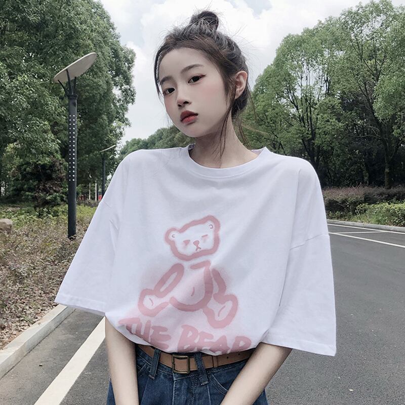 ホワイトTシャツ サマールーズトップス コットン 夏物 試着室596492113