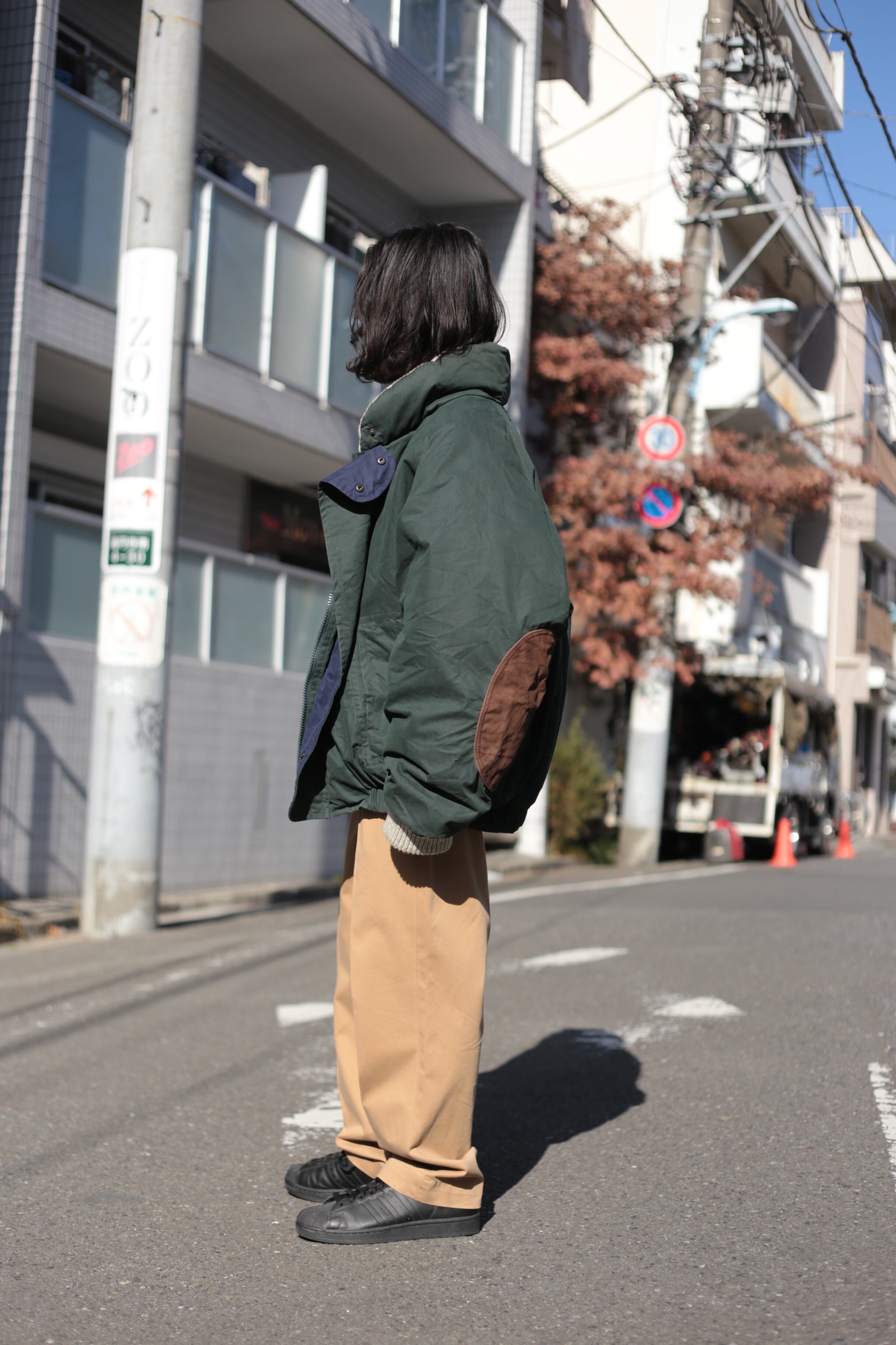 1990's nautica レザーエルボーパッチ ダウンジャケット【FF-3250】 | cv