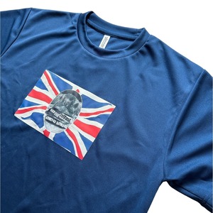 リクガメイギリス国旗パンクドライTシャツLネイビー