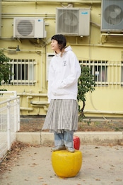 四畳半帝国Hoodie-mono　白