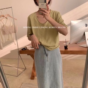 Uネックカットソー　AJ2205-627