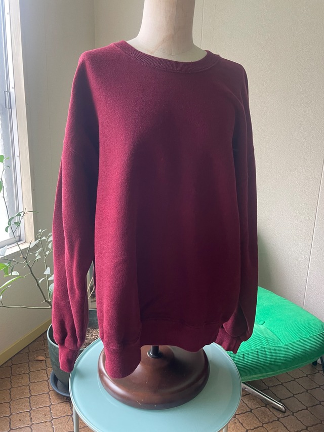80s-90s MADE IN USA Solid Sweatshirt / Burgundy