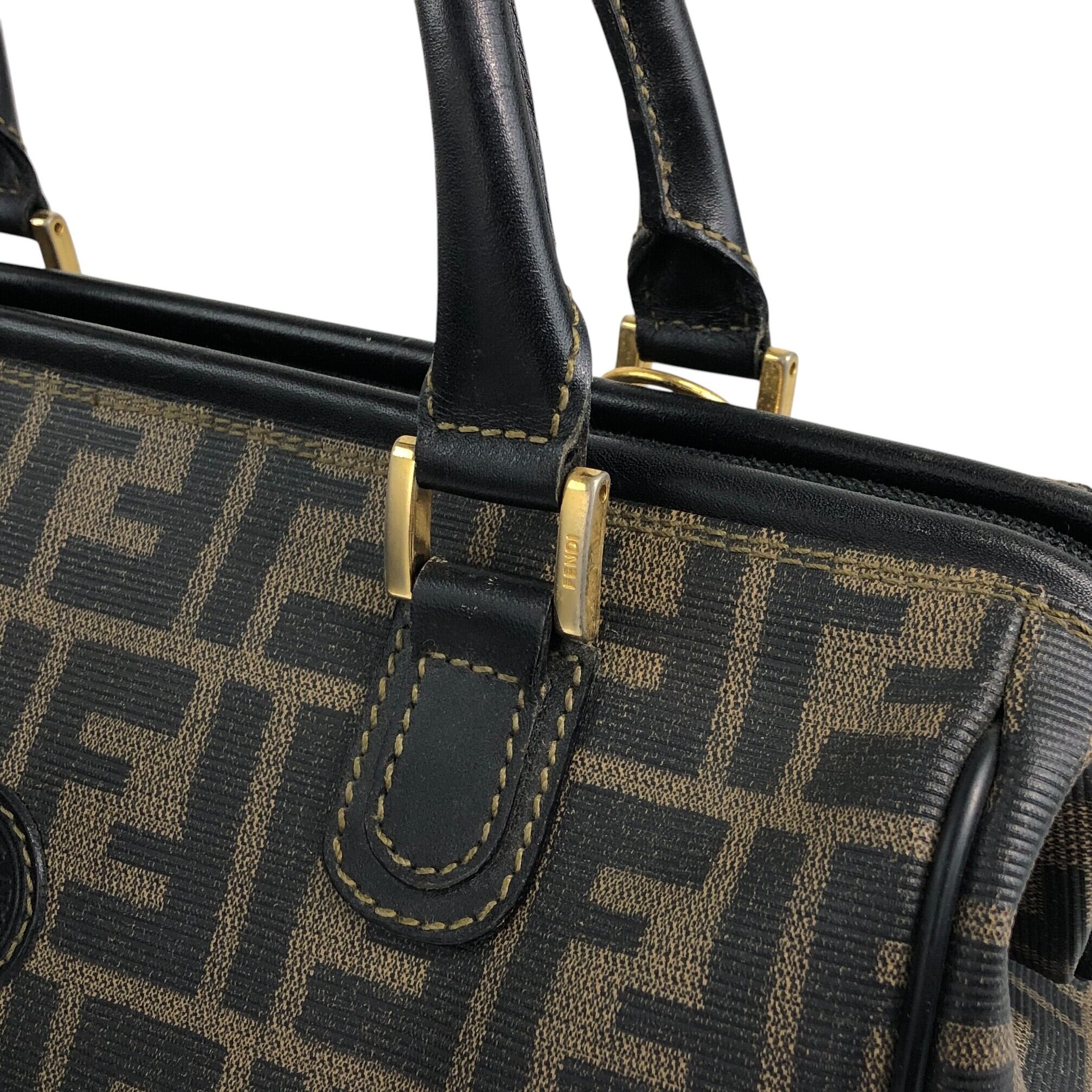 FENDI フェンディ ズッカ ハンドバッグ ブラウン FFロゴ PVCレザー