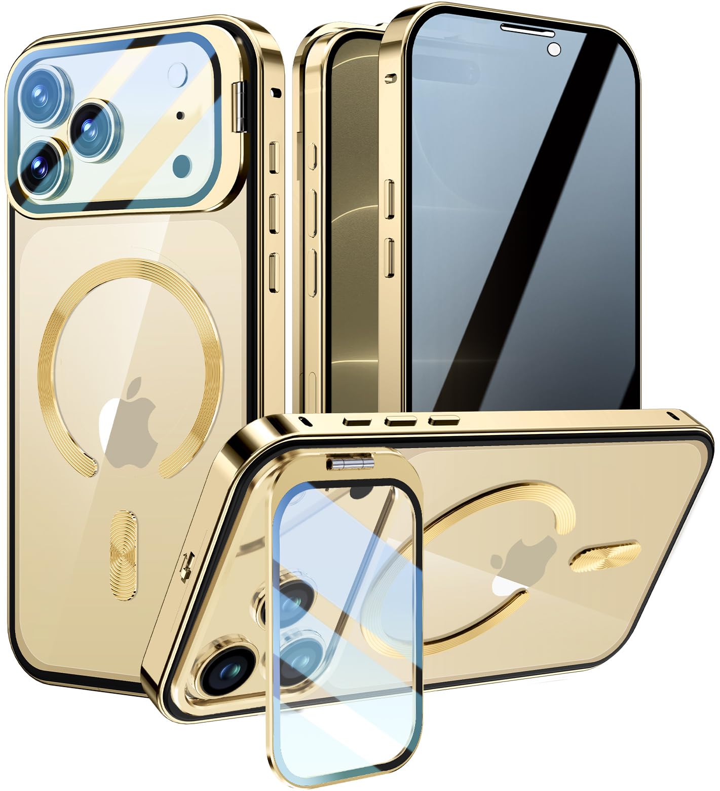 KELLCASE【カメラレンズ保護・スタンド+覗き見防止+MagSafe対応 】iPhone 18 Pro 用 ケース 全面保護 自動ロック付き