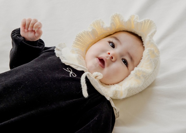 ※お洋服と同梱限定※【即納】<Happyprince>  Brina knit baby bonnet
