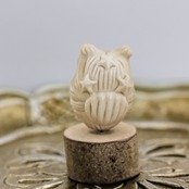 アラシャン瑪瑙 人魚彫刻 - ダークバニラ サンドベージュ 幻想 彫刻ビーズ 天然石 パーツ G1004