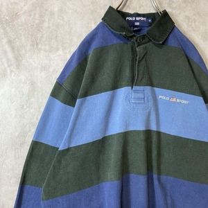 POLO SPORT border rugby shirt size M 配送A