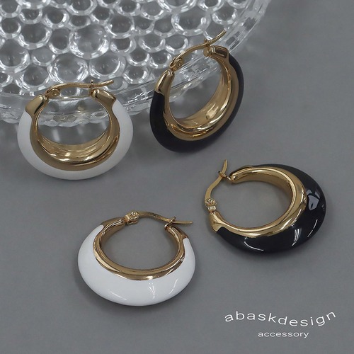 【ネコポス便】金属アレルギー対応のダブルカラーフープピアス 2675