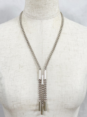 1940's〜 925 Silver Heavy Fringe Necklace Made In Italy