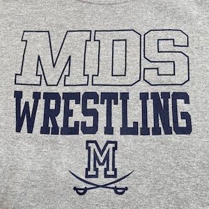 【GILDAN】MDS WRESTLING ロゴ プリント スウェット トレーナー レスリング L グレー US古着