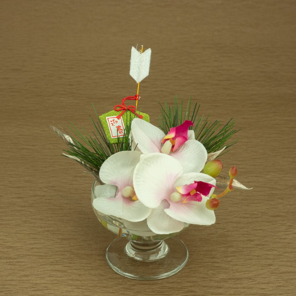 アートフラワーギフト!『みずみずしい!マジカルウォーター ミニシリーズ』お正月・ラベンダーホワイト胡蝶蘭