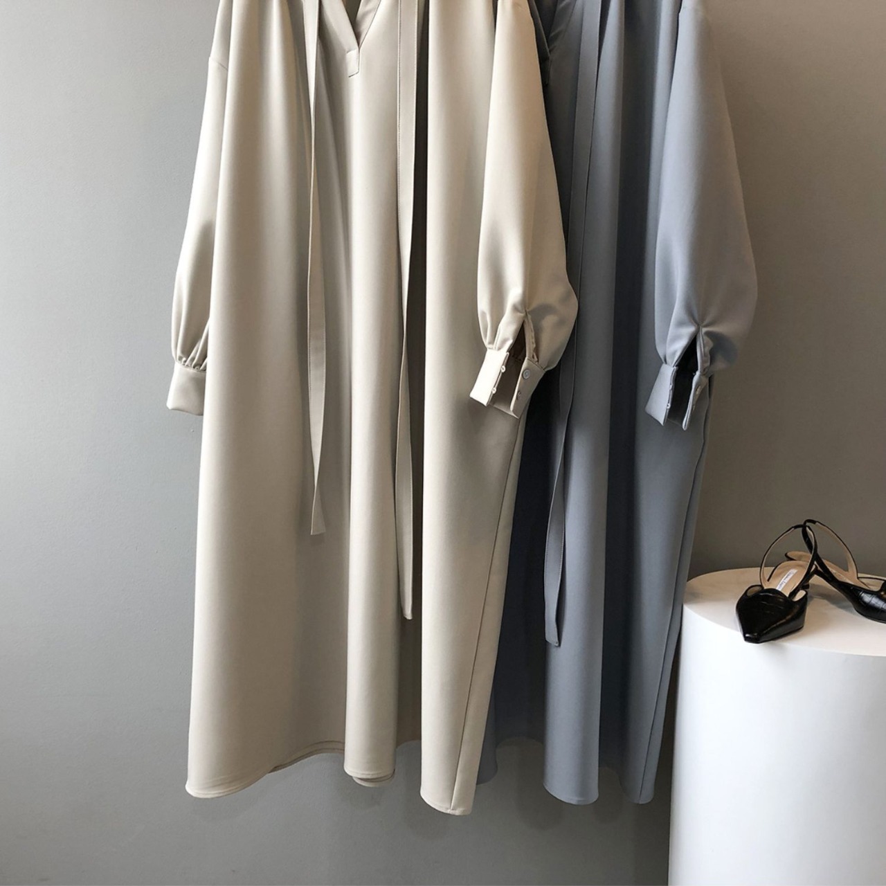 ウエストリボン ロング ワンピース 10285