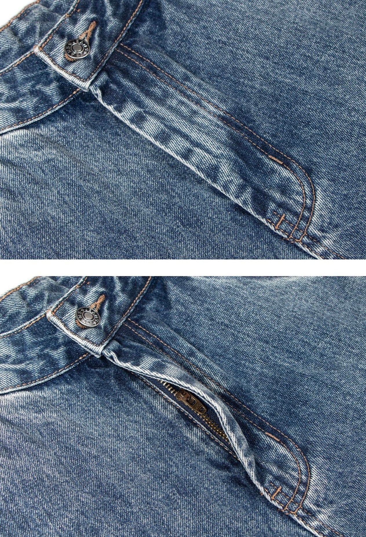 膝ステッチ ストレートデニム / Knee Stitch Straight Denim
