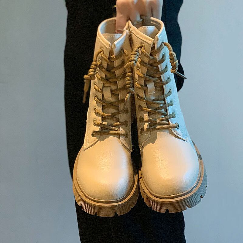 ブーツオータムサイドジッパーレッドスタイルショート 靴 シューズ 秋物 フェイクシューズ83387573309