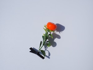 草生えてて草ヘアクリップ2①橙色の実