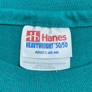 【HANES】90s USA製 Tシャツ シングルステッチ テニス プリントロゴ ヴィンテージ  HEAVYWEIGHT L ヘビーウェイト ヘインズ 半袖 US古着