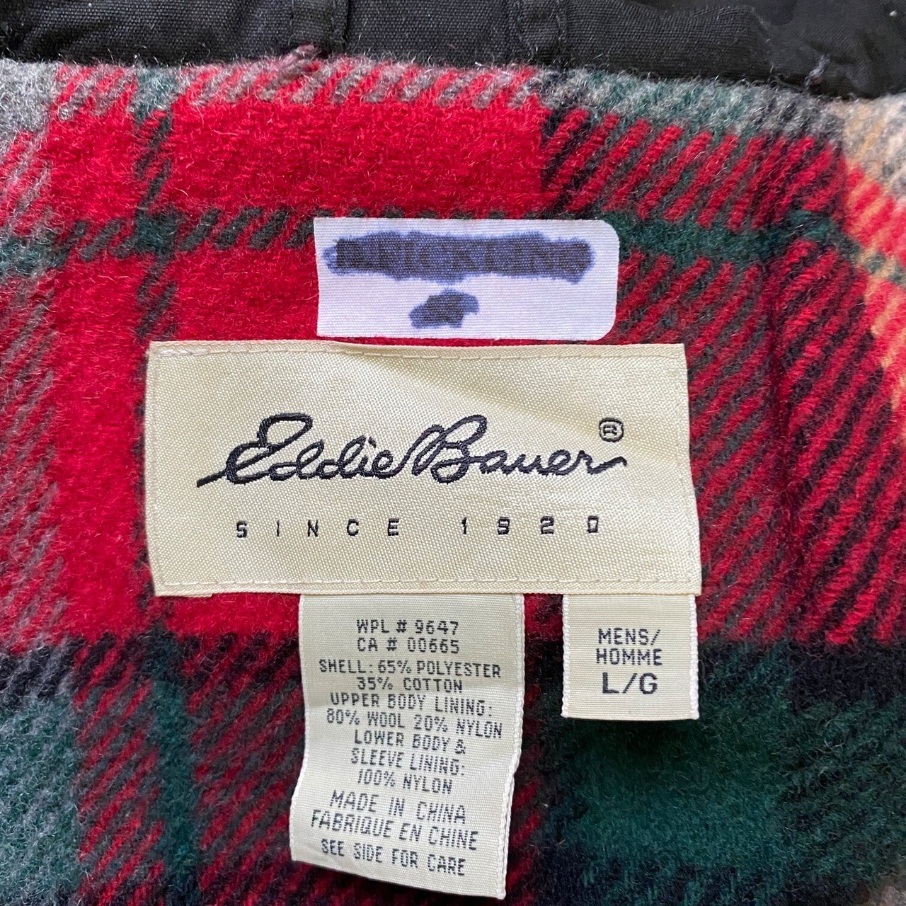 90年代〜00年代 Eddie Bauer エディーバウアー チェックライナー 