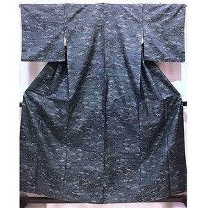 着物・紬・青系地・No.200701-1641・梱包サイズ80