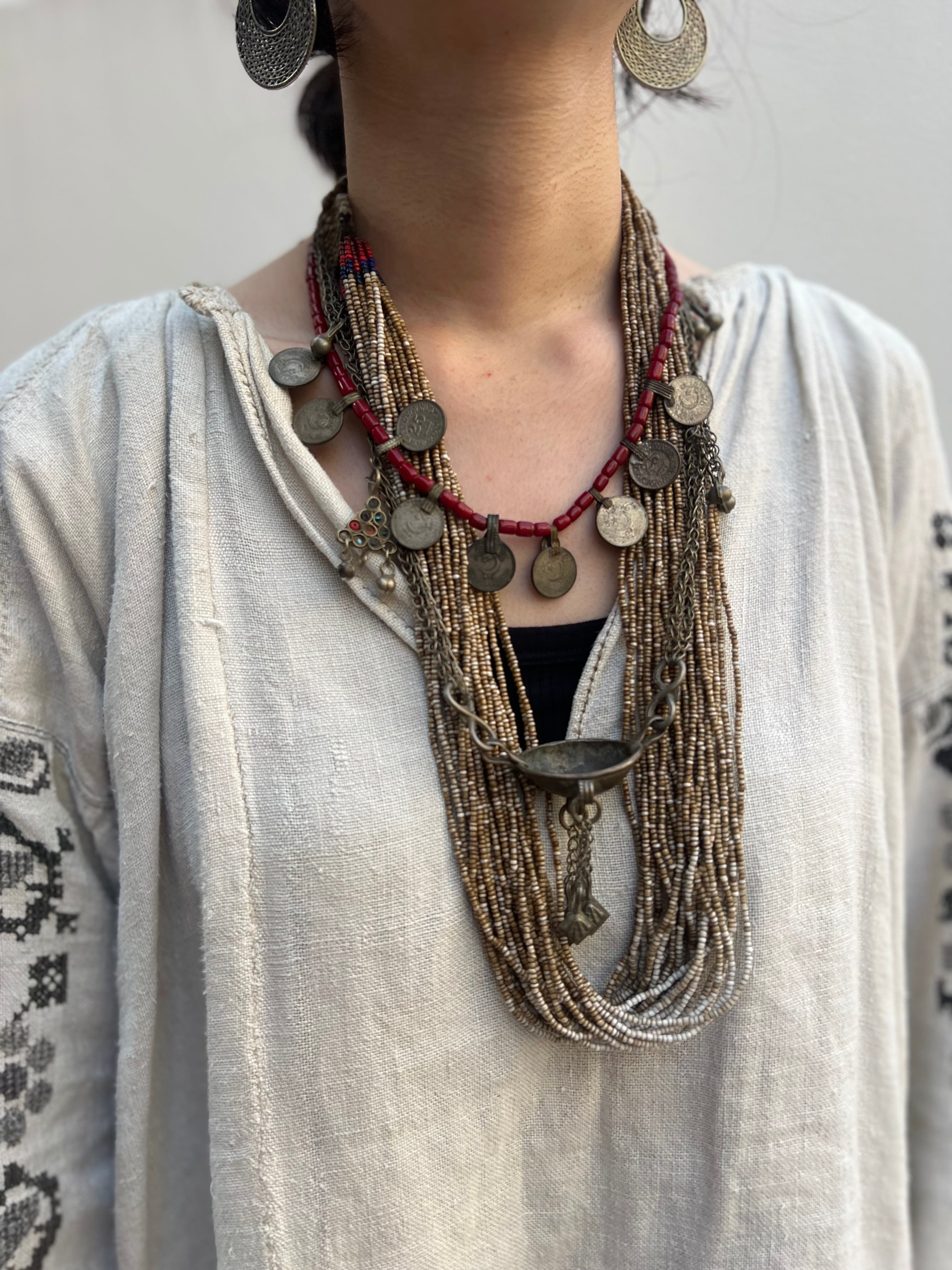 Vintage NAGA beads × shell Necklace ( ヴィンテージ ナガ族 ビーズ