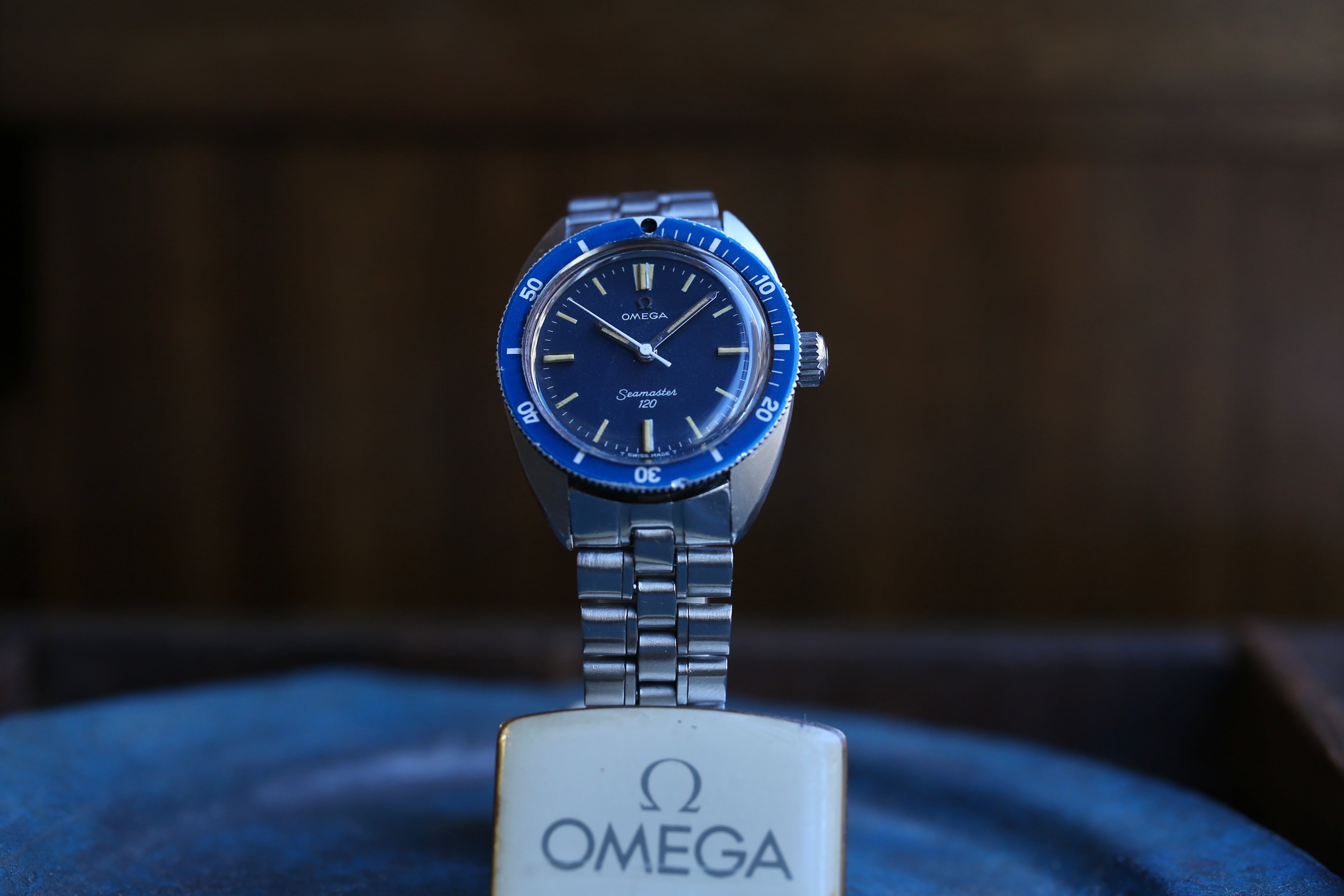 OMEGA】1969 シーマスター120 ボーイズサイズ ”ブルー” 手巻き 3連純正
