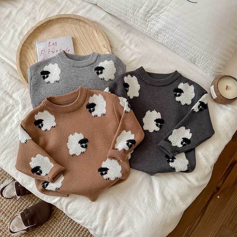 BABY&KIDS】春新作 羊柄クールネックセーター | 韓国子供服通販 - Baker