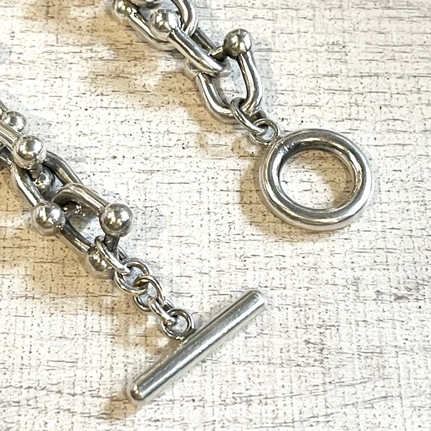 MEXICO MADE BIG HARDWARE CHAIN MANTEL BRACELET -SILVER925