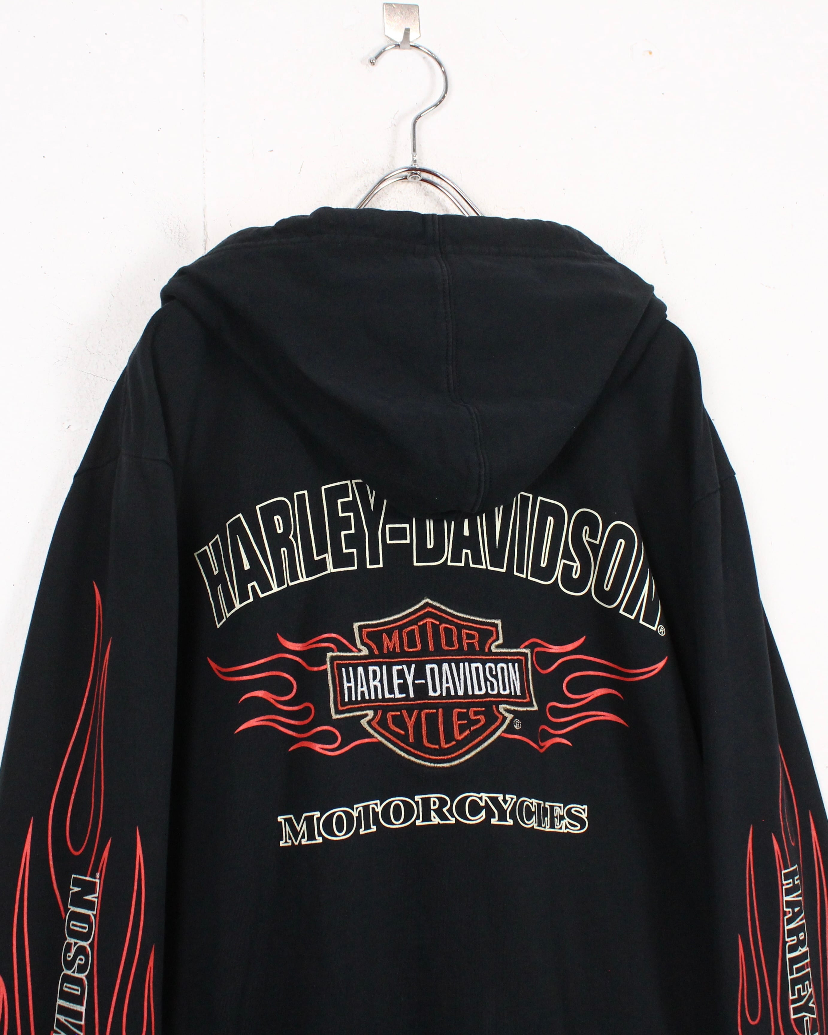 Caka act2】“Harley-Davidson” Flame Logo Zip Up Hoodie | Caka(カカ