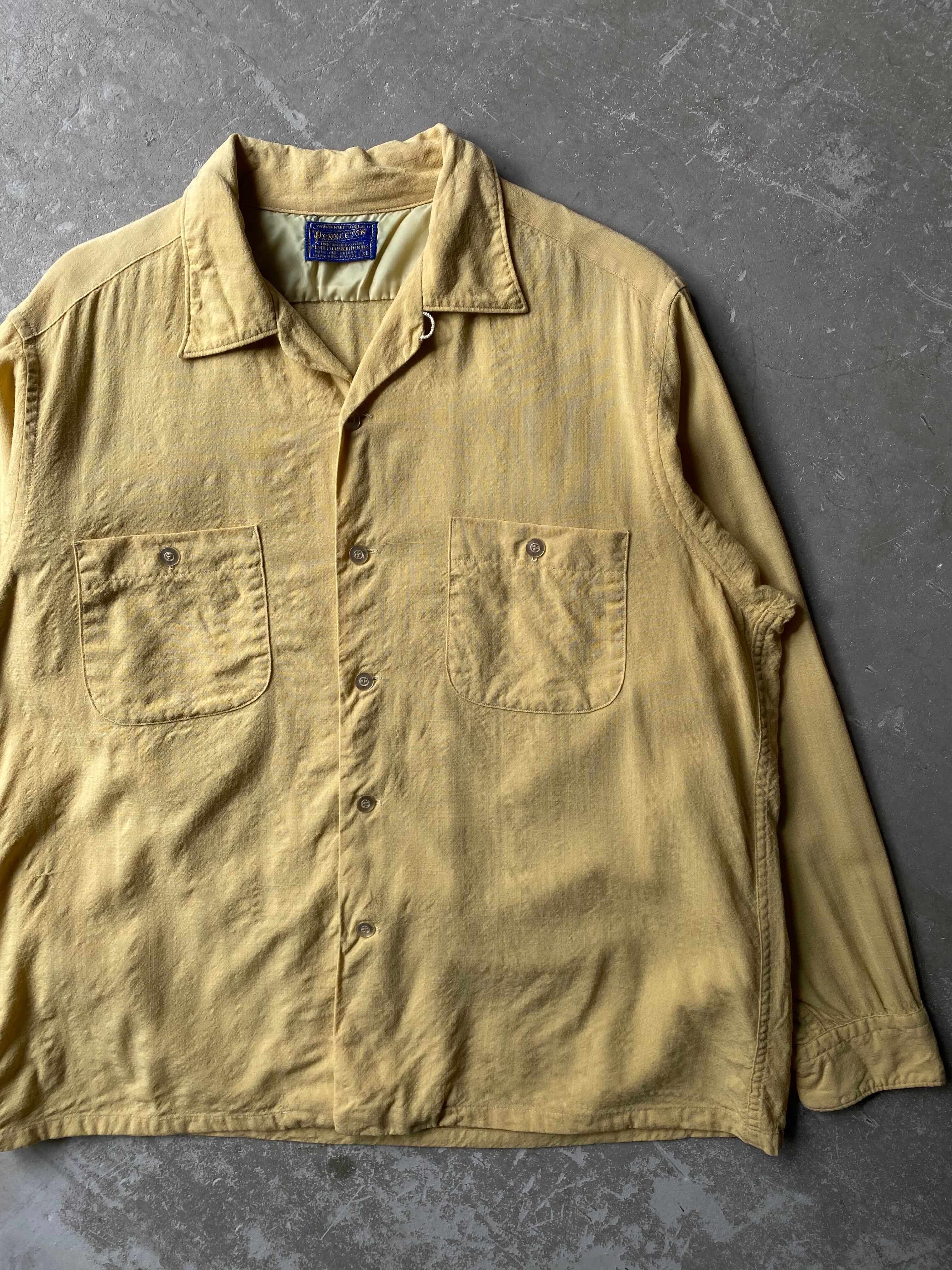 50s PENDLETON Wool Board Shirt “ Shadow Plaid ” / vintage