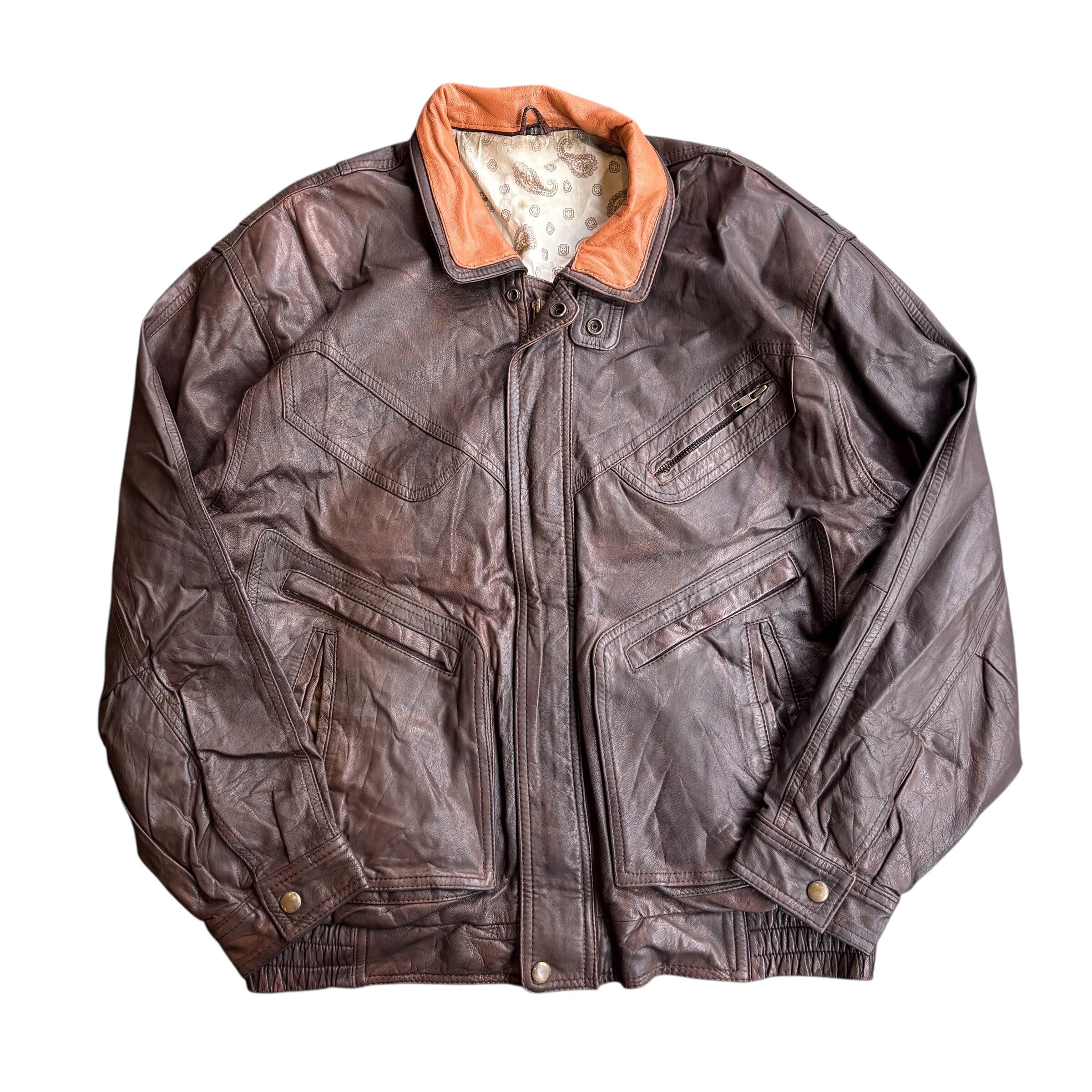 【古着】”unknown” Leather Jacket Liner Peisley