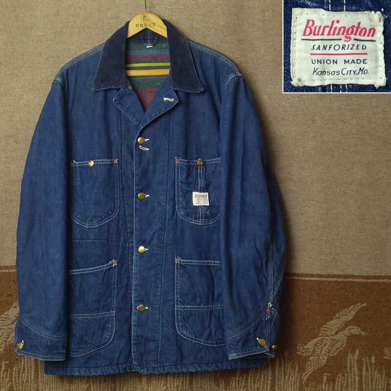 50s Burlington Denim Chore Jacket w/Blanket Lining （40 ...