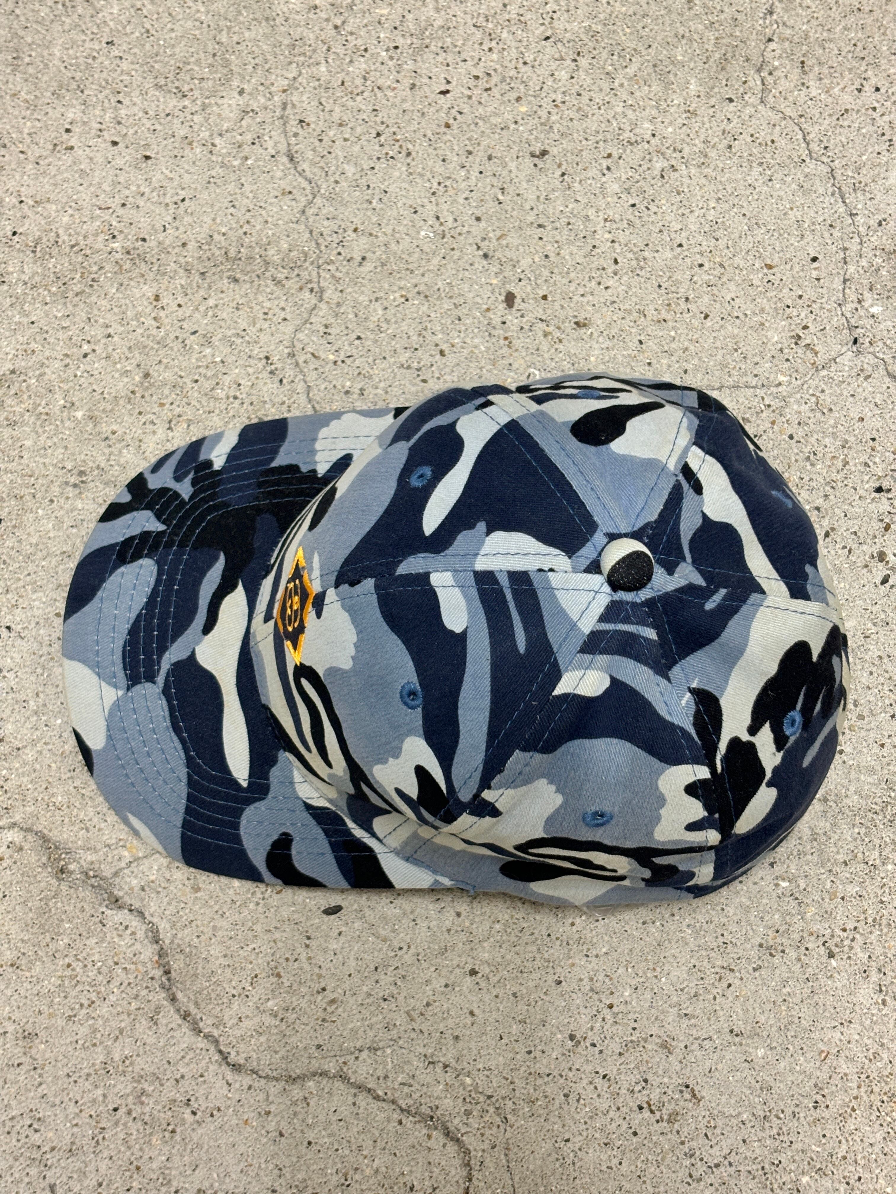 90～00s OLD STUSSY/Camouflage ss logo cap/紺タグ/S/M/カモフラ柄