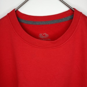 フルーツオブザルーム　クルーネック　スウェット　トレーナー　無地　レッド　L/G