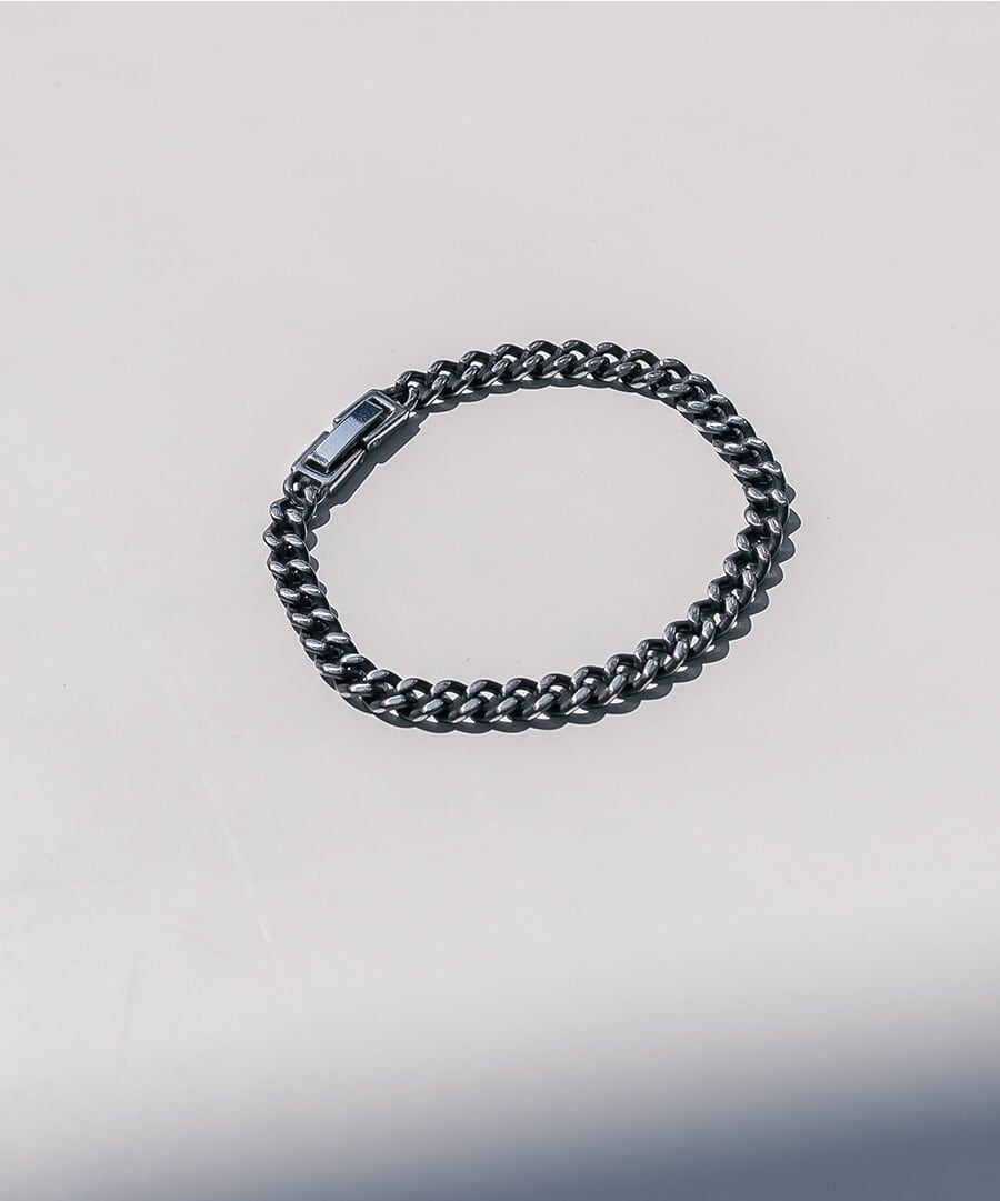 ☆ENHYPEN ヒスン 着用！！【ASMAMA】Dark Steel Chain Bracelet | もごつ