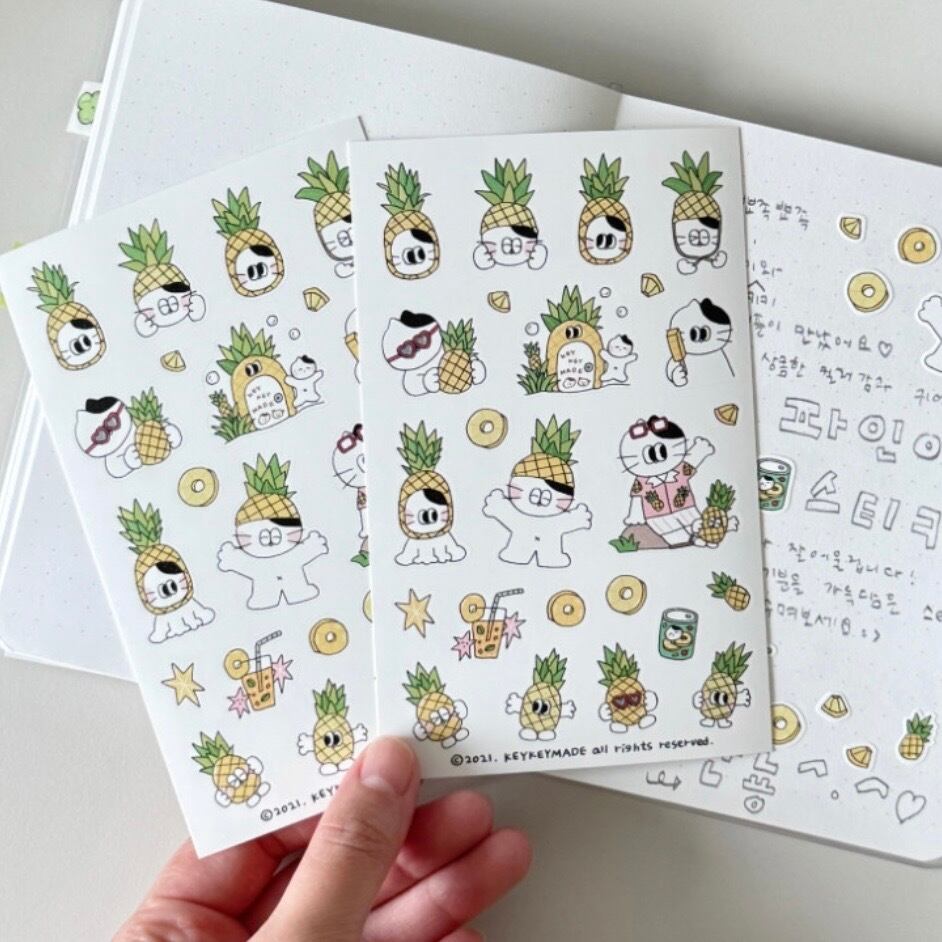 ★予約 KEYKEYMADE 〔sticker -パイナップル-〕