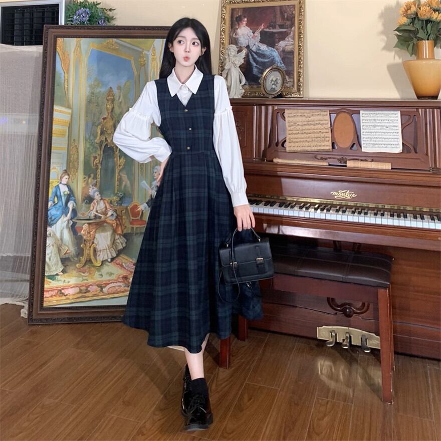 クラロリ セットアップ チェック柄 ロングスカート 控えめ 普段着使い
