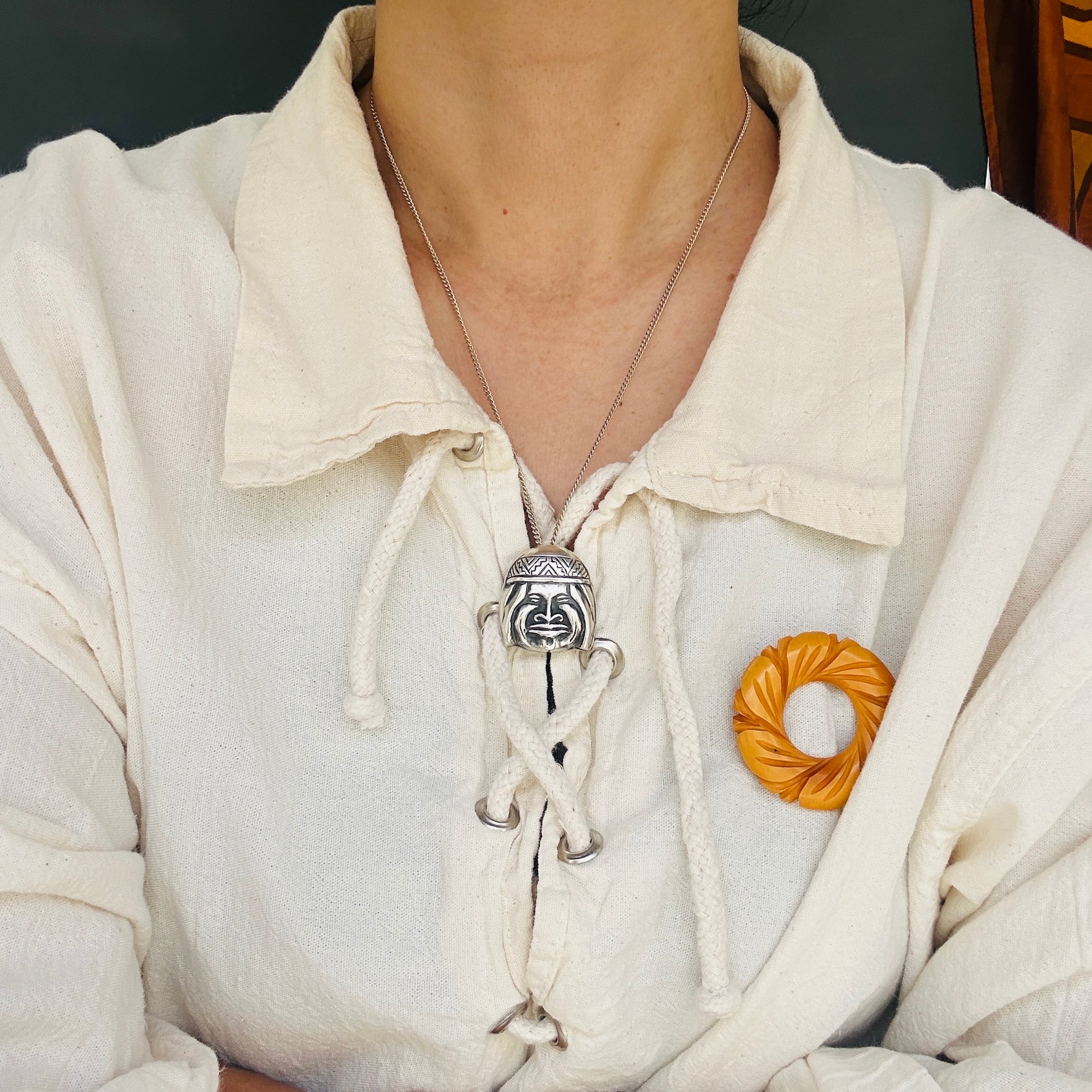 シルバー925 Tribal FACEブローチ | Milo Antiques & Vintage