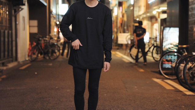 【受注生産】【刺繍】aim. Long T-shirts Black / ハンドメイド / コットン100％ / S・M・L・XL