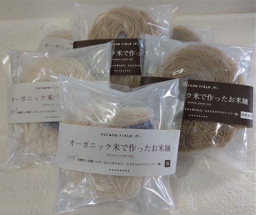 米めん（120g×2袋）4袋、焙煎玄米麺（120g×2袋）4袋　