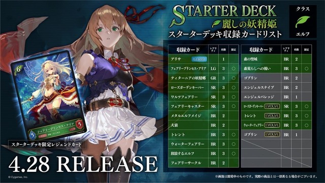 シャドウバースエボルヴ スターターデッキ第1弾 「麗しの妖精姫」