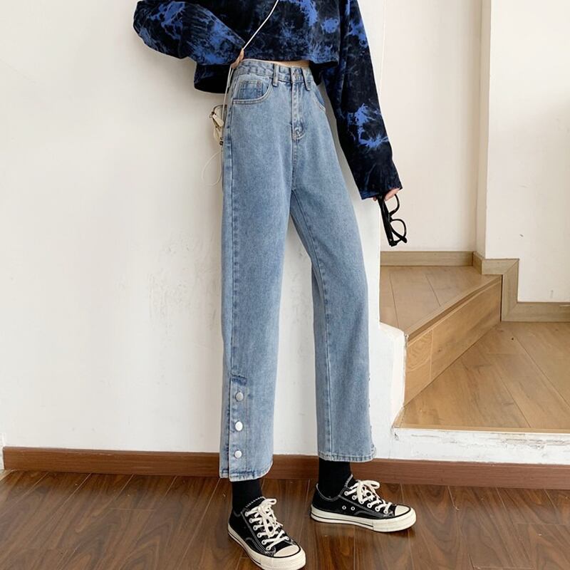 スタンダードルーズジーンズ スプリングオータムパンツ レトロ 春物 秋物 スーパーモール77164688573