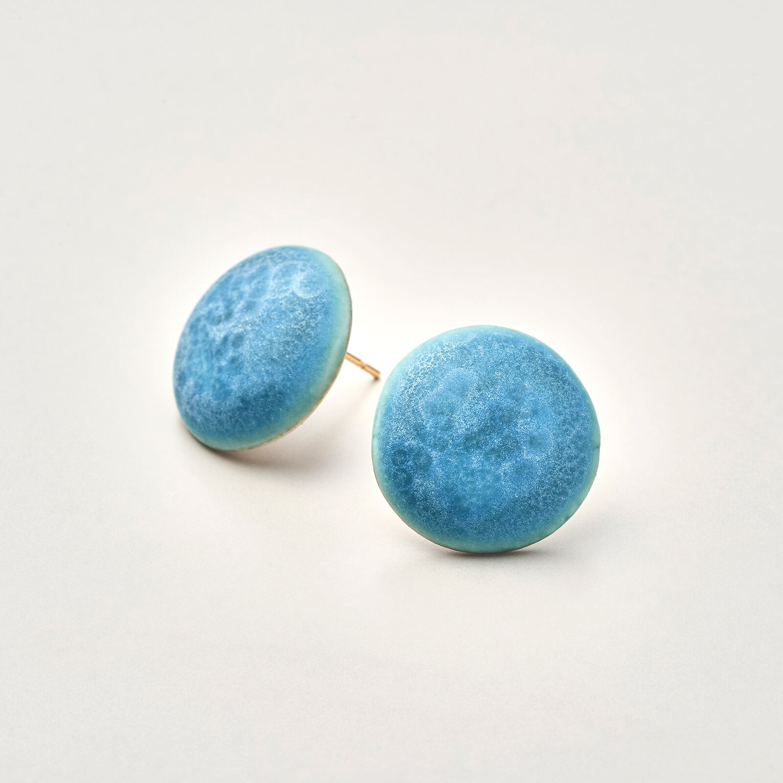 陶磁器ピアス/イヤリング 〈circle_large〉 No.009 Turquoise | ZUIKOU