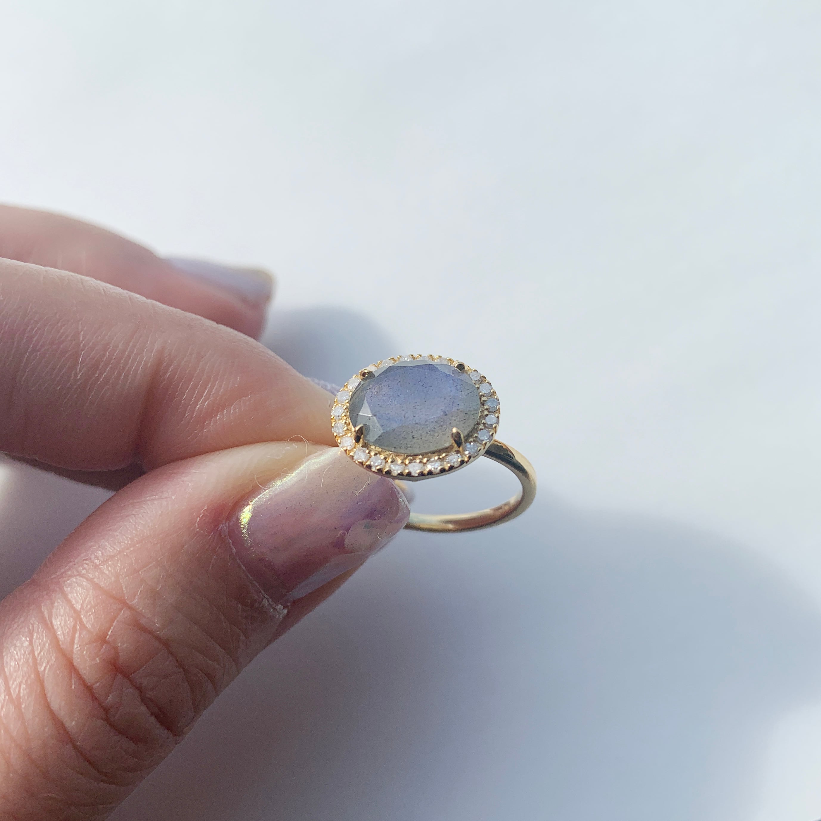 ラブラドライト ダイヤモンドメレリング | Sally’s Jewelry サリーズ ジュエリー