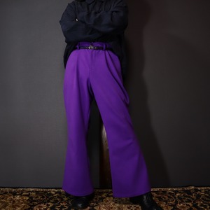 one-tuck  purple wide flare pants