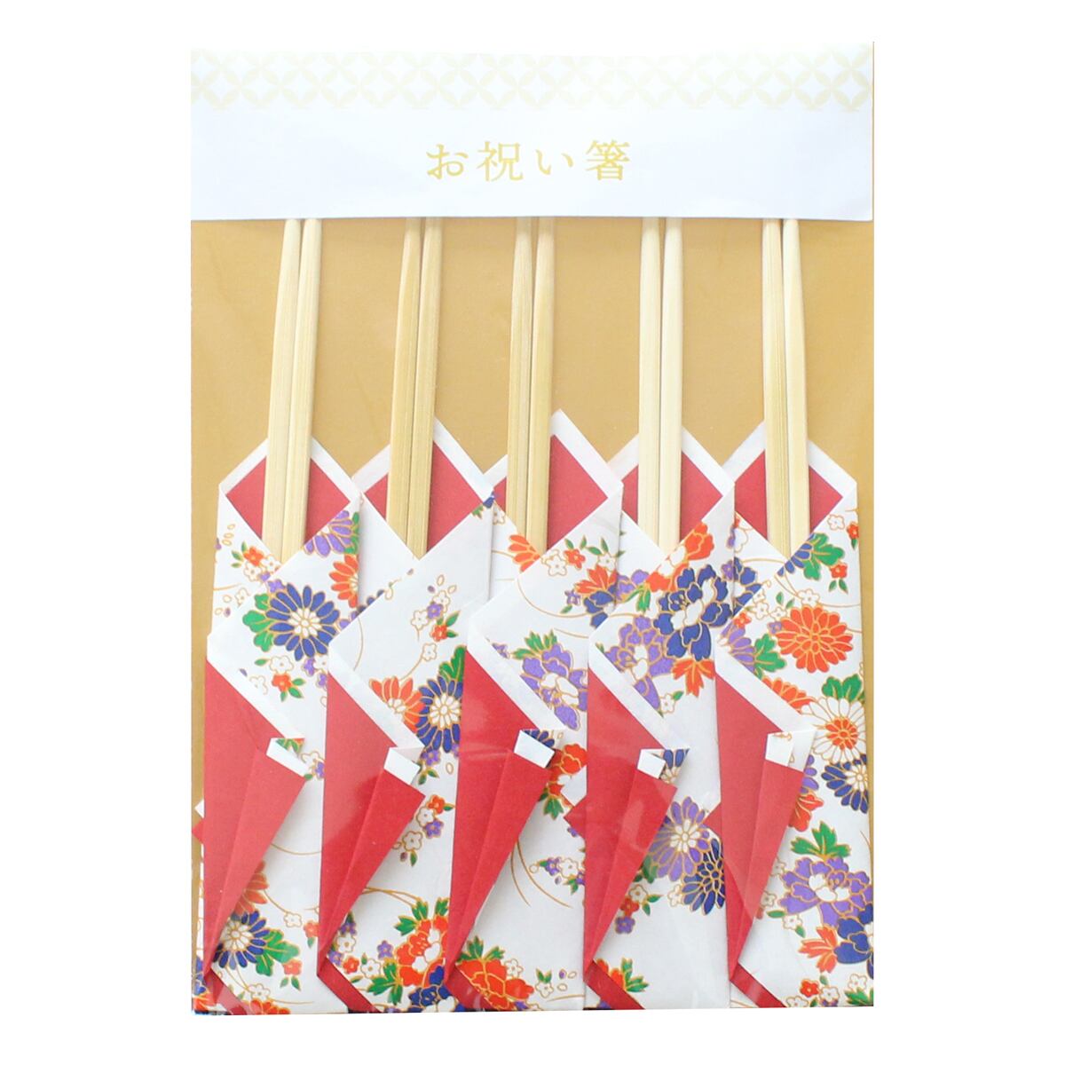 漆小重箱+お祝い箸5膳セット 紙重箱 4寸 2段（13×13×4.5cm