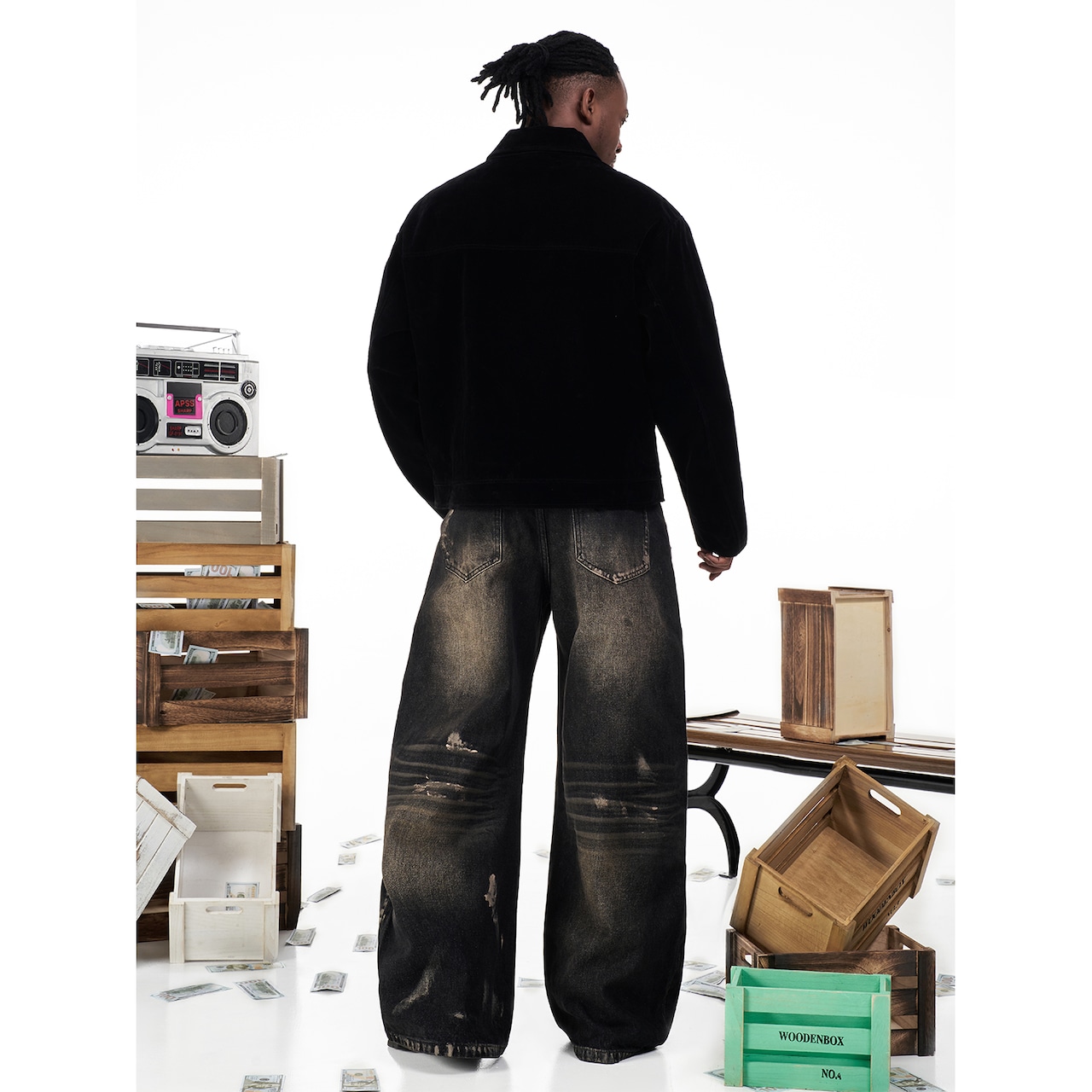 Buckle Metallic Suede Jacket